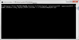 Mysqldump отказано в доступе windows